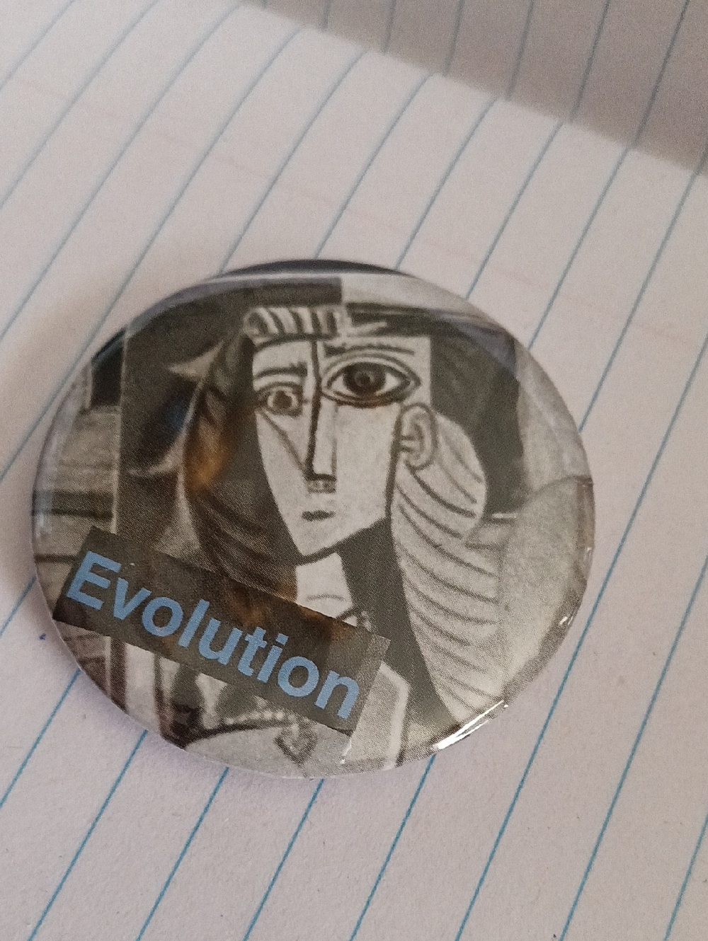 Custom Collage Button Evolution Art Pin